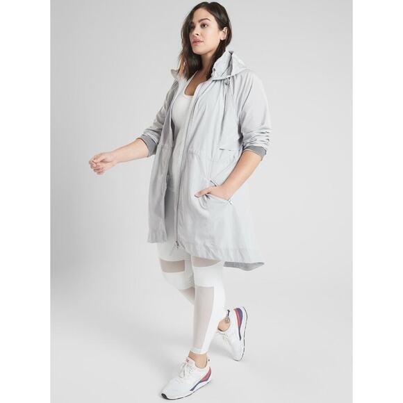 Athleta Women's Solar Wind & Rain Anorak Jacket Beige Outdoor Gorpcore Size M - Picture 2 of 9